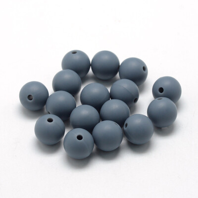 

Food Grade Environmental Silicone Beads Chewing Beads For Teethers DIY Nursing Necklaces Making Round SlateGray 1415mm Hole