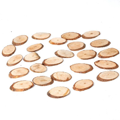 

25 PCS One Bag Small Simple Wodden Decoration Oval DIY Key Chain