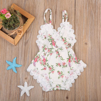 

Newborn Baby Girl Lace Romper Bodysuit Christening Clothes Sunsuit Party Outfits