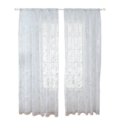 

Sheer Curtains Feather Print Window Screen Curtains for Living Room Window Patio Door 1 Panel 40"x79"