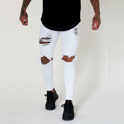 

Mens Boys Skinny Jeans Ripped Slim fit Stretch Denim Distress Frayed Biker Jeans