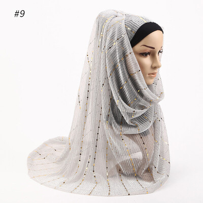 

New Muslim scarf European&American style sequins cross-border headscarf Muslim hijab autumn shawl scarves