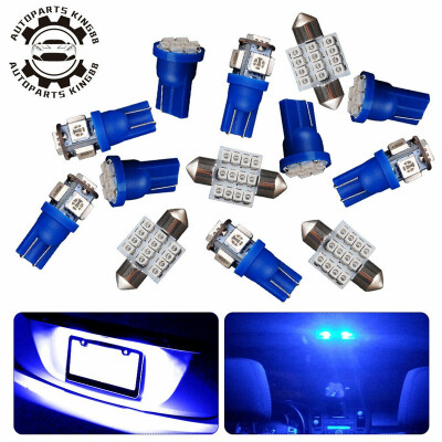 

13x Pure Blue LED Interior Package Kit Map Dome Lights T10 & 30mm Festoon Bulbs