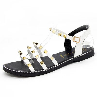 

Sandals female summer new flat 2019 Korean fairy Joker student slip simple Roman open toe sandals