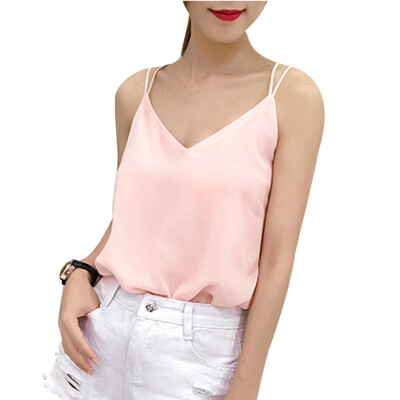 

Summer Casual Sleeveless Shirt Solid Color Loose Tunic Tops