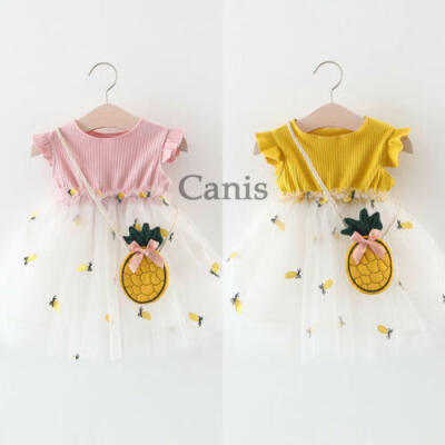 

2PCS Toddler Kids Baby Girl Pineapple Clothes Princess Tulle Tutu Dress Sundress