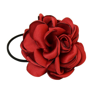

Multi-Layer Three-Dimensional Hair Bands Charming Camellia Flower Elastic Hair Bands Rubber Hair Ties