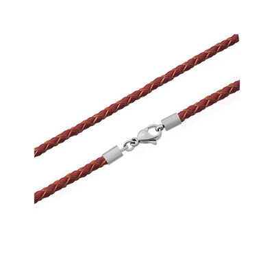 

Leather Cord Necklace Makings with 316 Stainless Steel Lobster Claw Clasps IndianRed 173"177"4445cm 3mm