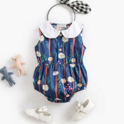 

US Newborn Baby Girl Clothes Sleeveless Floral Romper Jumpsuit Bodysuit Outfits