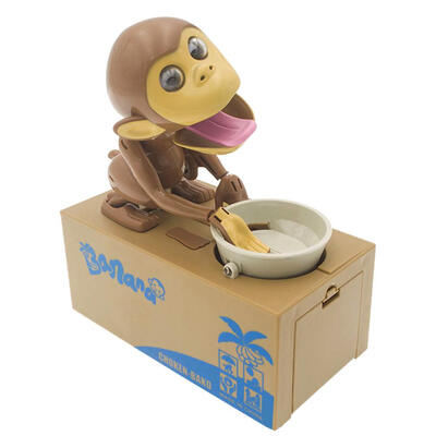 

Cartoon Monkey Money Banco Box Bank Stole Coin Piggy Money Saving Banks