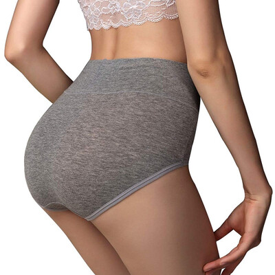 

Toponeto Women Briefs Solid Color Soft Cotton High Waist Stitching Briefs Briefs