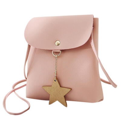 

PU Leather Mini Women Girls Messenger Bags Star Flap Shoulder Casual Purse
