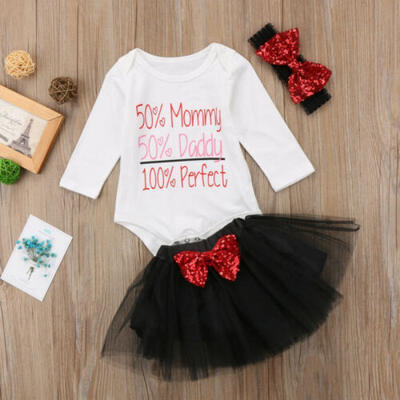 

UK Toddler Baby Girl Romper ShirtSequin Bow Tutu Tulle Skirt Summer Clothes Set