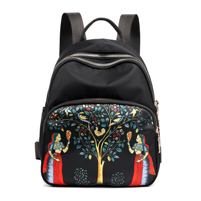 

Printed Shoulder Bag Fashion Printed Backpack Women Shoulder Simple Ethnic Style Light Travel Bag