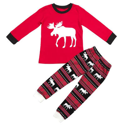 

Christmas Family Matching Clothing Set 2pcs Deer Printed Kids Pajamas Set