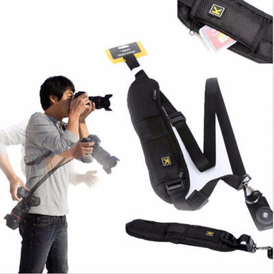 

Black Single Shoulder Sling Belt Strap for DSLR Digital SLR Camera Quick Rapid K