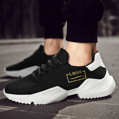 

New mens shoes 2019 new autumn mens lightweight platform sports shoes flying woven large size casual shoes running shoes