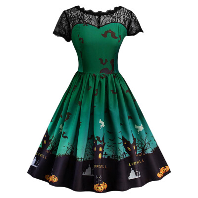 

Halloween Vintage Lace Insert Pin Up Dress