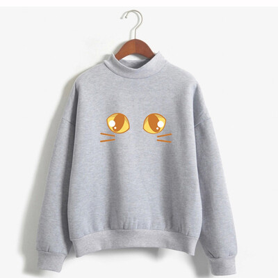 

Starmoon Women Fashion Long Sleeve Loose Cat Printed Sweatshirt Blouse Tops T -Shirt
