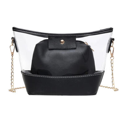 

2pcsset Shoulder Clear Messenger Handbags Women PVC Crossbody Bags Clutch