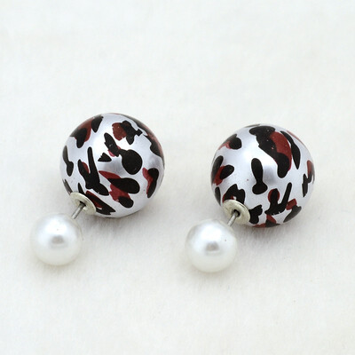 

Printing Double Sided Round Resin Beads Stud Earrings with Stainless Steel Pins Platinum Snow 24mm Pin 08mm
