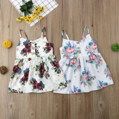 

Adorable Toddler Baby Girls Flowers Princess Dress Sundress Summer Clothes US