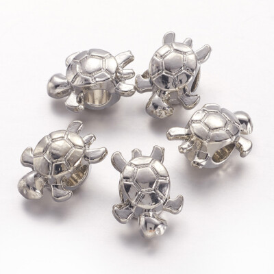 

Tibetan Style Alloy European Beads Large Hole Beads Tortoise Lead Free Platinum 165x125x9mm