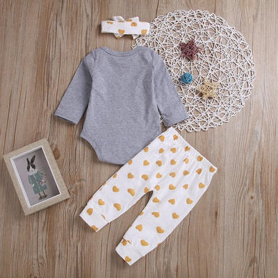 

Toddler Baby Kid Girl Cotton Romper Jumpsuit Polka Dot 3pcs Set Clothes