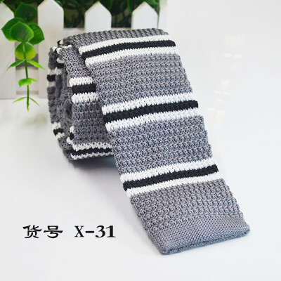 

Knit flat striped tie 5CM narrow section mens business tie direct