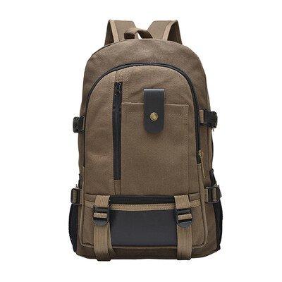 

Tailored Large capacity backpack leisure travel solid color canvas backpack student bagBG