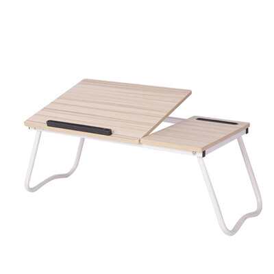 

Portable Folding Lap Desk Laptop Tray Natural Bed Table Stand with Slot
