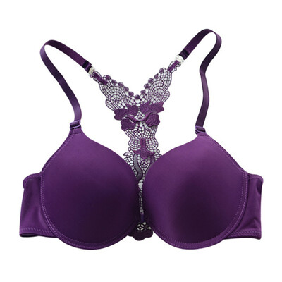 

Sexy Women Adjustable Front Closure Bra Push Up Flower Underwire Underwear Lace Lingerie for Women