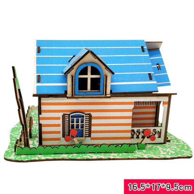 

Gotoamei 3D Wooden Puzzle DIY Building Model Dollhouse Style House Jigsaw Puzzle Kid Toys