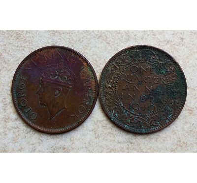 

254mm British India 1940 14 Anna coppers George V