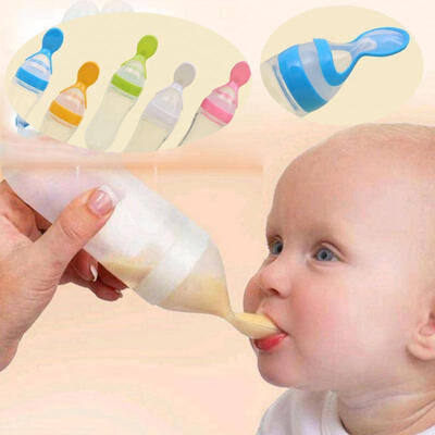 

90ML Baby Silicone Squeeze Feeding Bottle Spoon Food Rice Cereal Feeder