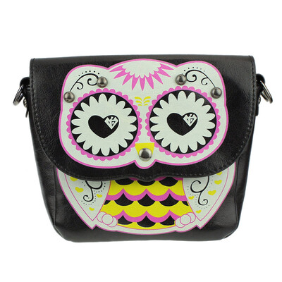 

Tailored Fashion Owl Printed Pattern Diagonal Package Shoulder Bag Mini Packet BK