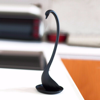 

Creative Swan Soup Spoon Long Handle Porridge Monster Spoons with Tray Kitchen Cooking Tools Tableware