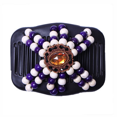 

〖Follure〗Women Magic Acrylic Vintage Hair Comb Double Clips Wooden Hair Slide