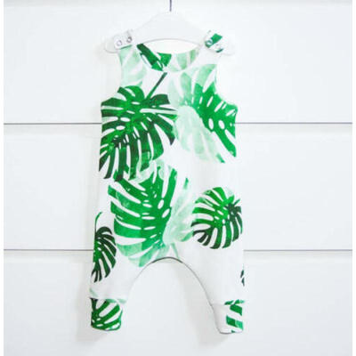 

Toddler Infant Baby Girl Boy Banana Leaves Romper Jumpsuit Outfits White Clothes