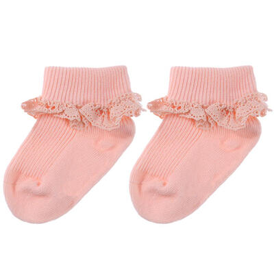 

Spring Lace Baby Infants Solid Color Cotton Vertical Stripe Anti-Skid Socks