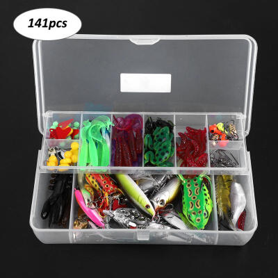 

Greensen 141 pcs Fishing Lure Set Lure Soft Bait Fishing Lure Kit Artificial Mixed Color