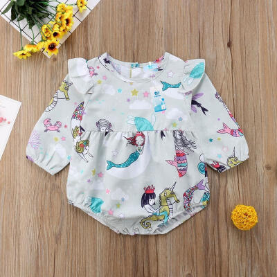 

Cotton Clothes Newborn Kid Girl Boy Baby Romper Bodysuit Long Sleeves Clothes