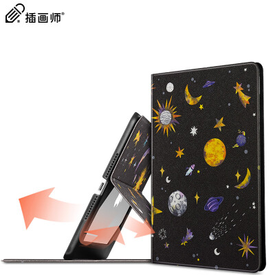 

Illustrator iPad mini5 Cover 2019 New Mini 5 Apple Tablet Cartoon Drop-proof Light Cute Cute Simple Smart Sleeping Case