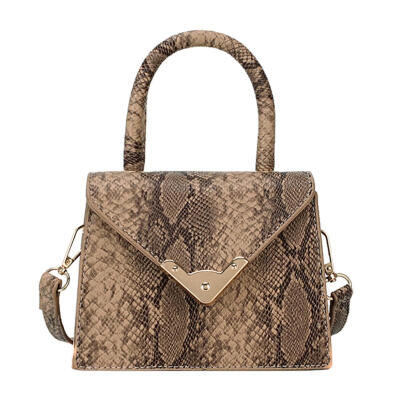 

Small Shoulder Handbags Women Snake Print Flap PU Leather Crossbody Bags