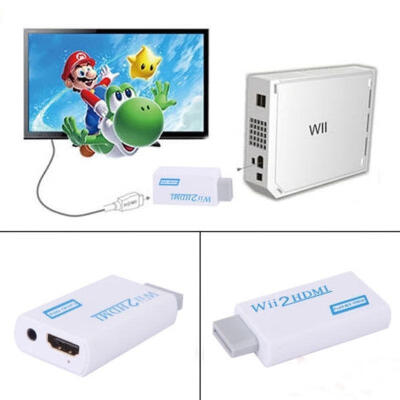 

New Wii To HDMI Upscaling Converter Adapter with 35mm Audio Output 480p US