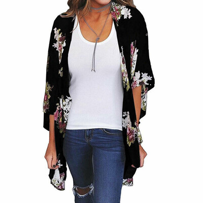 

Women Vintage Floral Loose Shawl Long Kimono Cardigan Boho Jacket Coat Shirt