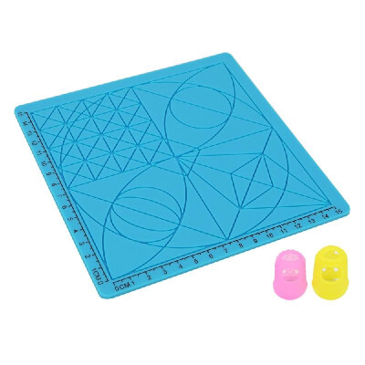 

3D Printing Pen Design Mat Soft Silicone Copy Templates with Basic Shapes Extra Silicone Finger Caps Great 3D Pen Drawing Tools Bl