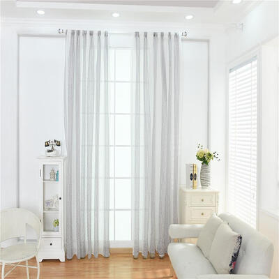 

Modern Stripes Sheer Tulle Curtains for Living Room Bedroom Windows Drapes