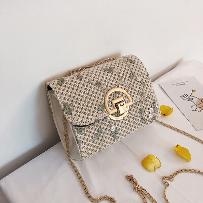 

Straw bag female summer shoulder beach bag ins holiday small fresh fairy rattan bag weaving slung small bag