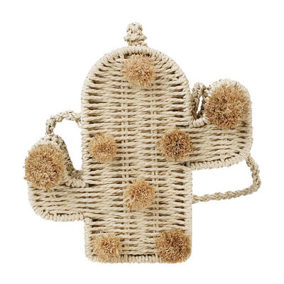 

Cactus Straw Bags Women Summer Beach Shoulder Bags Woven Messenger Handbags